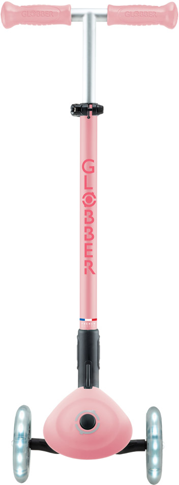 Globber Mini Scooter | Primo Foldable Plus Lights | Pastel Pink - Fuchsia
