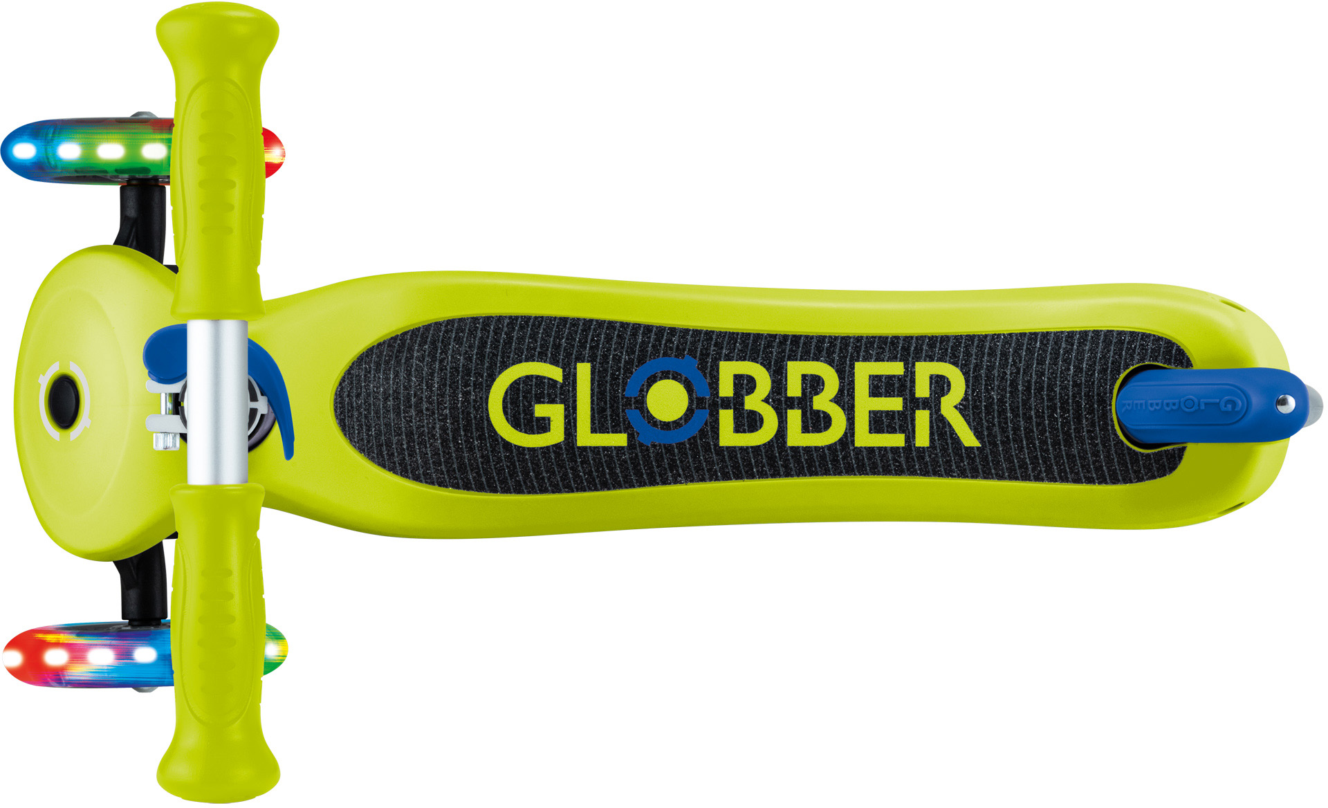 Globber Mini Scooter | Primo Lights | Lime green - Navy blue