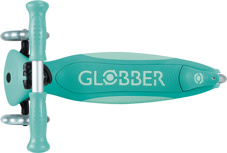 Globber Mini Scooter | Primo Foldable Plus Lights | Dark Mint - Mint