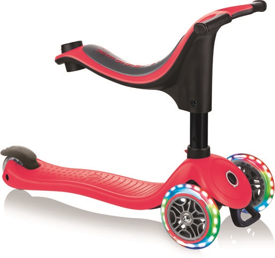Globber GO UP Sporty Lights with Stabilizer Red