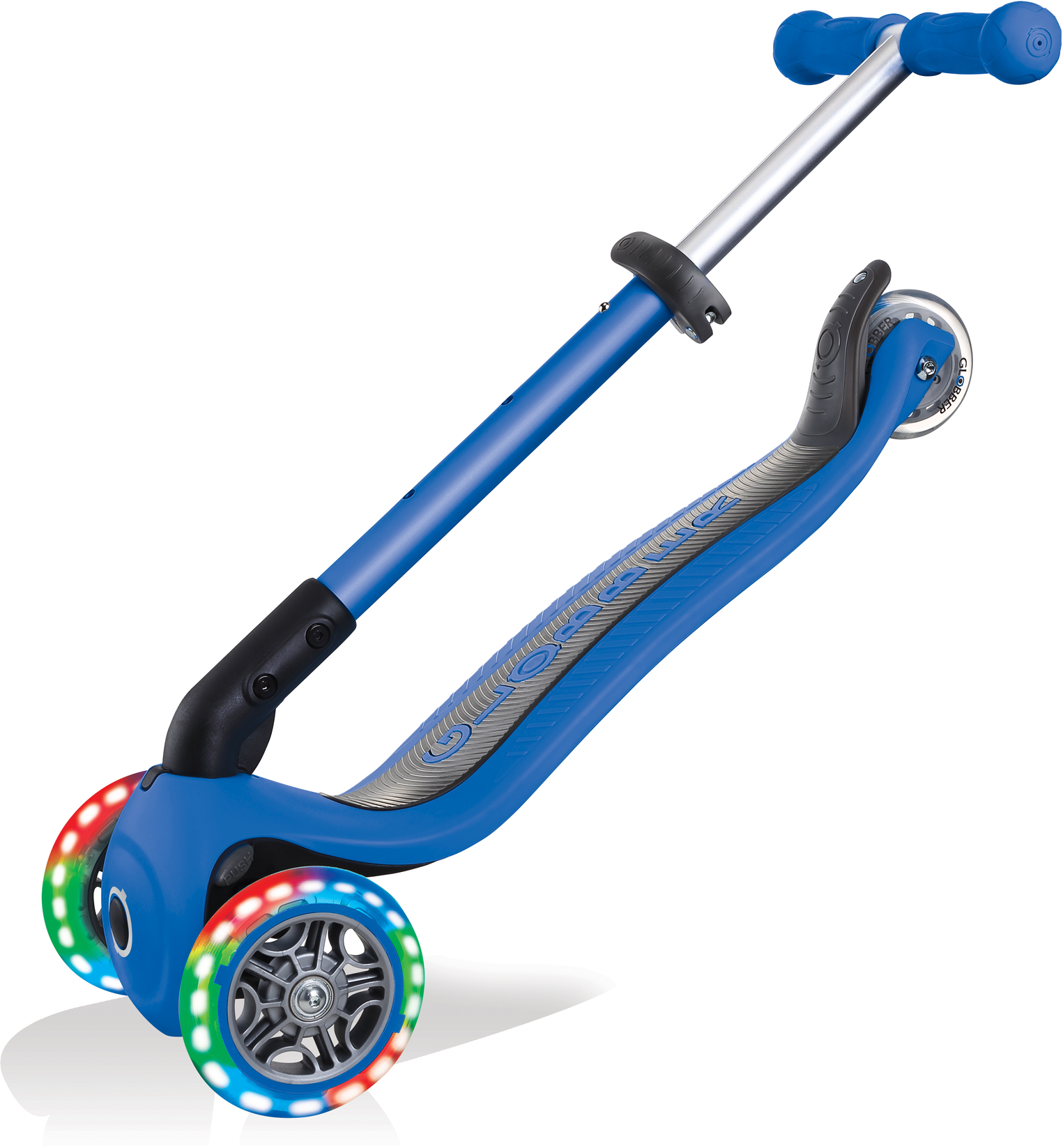 Globber Mini Scooter | Junior Foldable Lights | Navy Blue